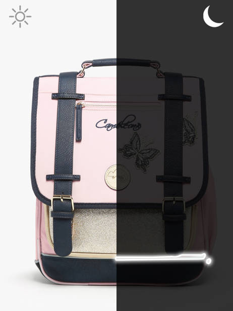 Rugzak 2 Compartimenten Cameleon Roze vintage family boulanger SD39 ander zicht 7
